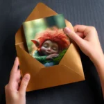 schlafender Troll Karte Vorlage Umschlag