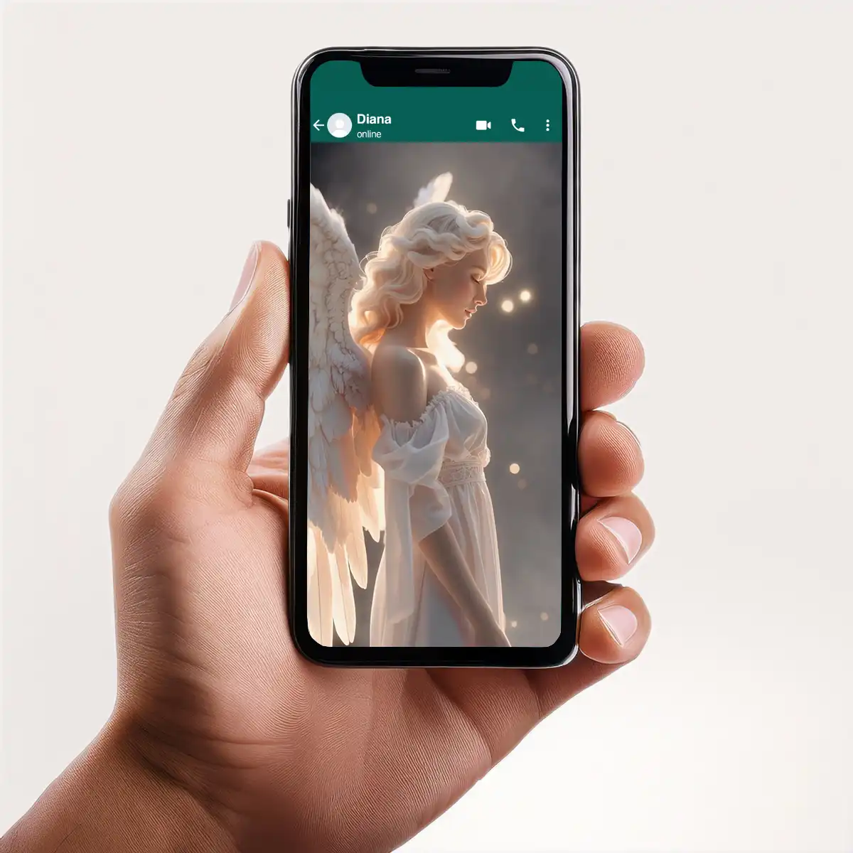Digitaler Engel-Gruß: Schicke Licht und Hoffnung per WhatsApp. Animiertes Video mit Engel, Heiligenschein und funkelndem Universum.