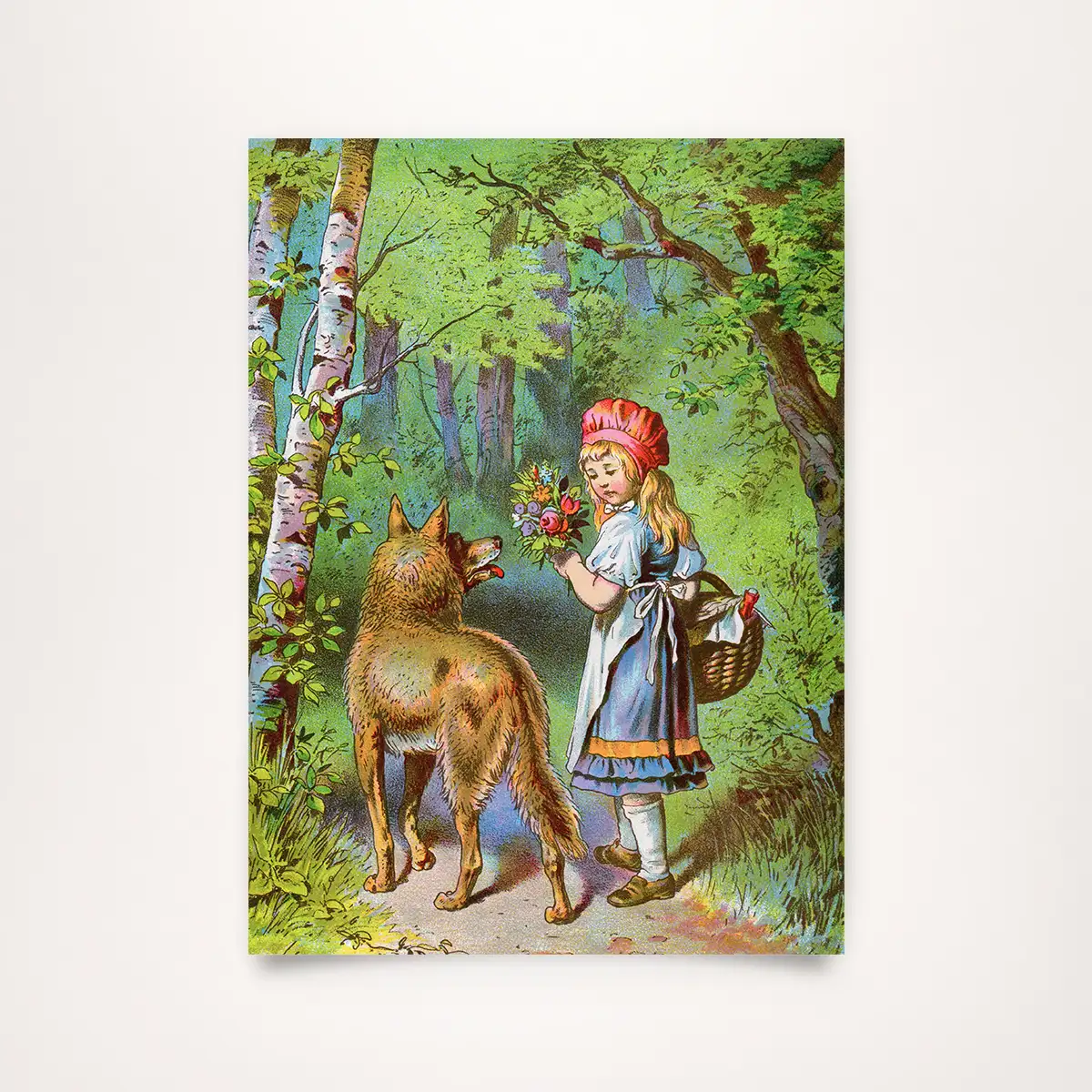 Little Red Riding Hood – Fairy Tale Illustration around 1890 by Wilhelm Schäfer