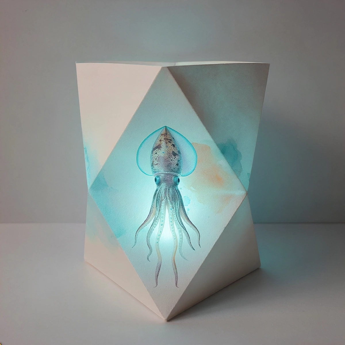 origami windlicht tintenfisch 1 led licht